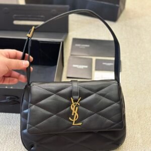 SAINT LAURENT Lambskin Quilted Le 57 Diamond Shoulder Bag Black