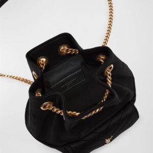 Saint Laurent Joe Mini YSL Bucket Bag with Adjustable Strap in Smooth Leather