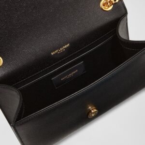 Saint Laurent Kate Small Tassel YSL Wallet on Chain in Grained Leather