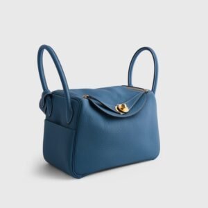 Hermès Lindy 26 Clemence New Blue Jean Gold Hardware