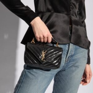 SAINT LAURENT BLACK ‘COLLEGE MINI’ SHOULDER BAG