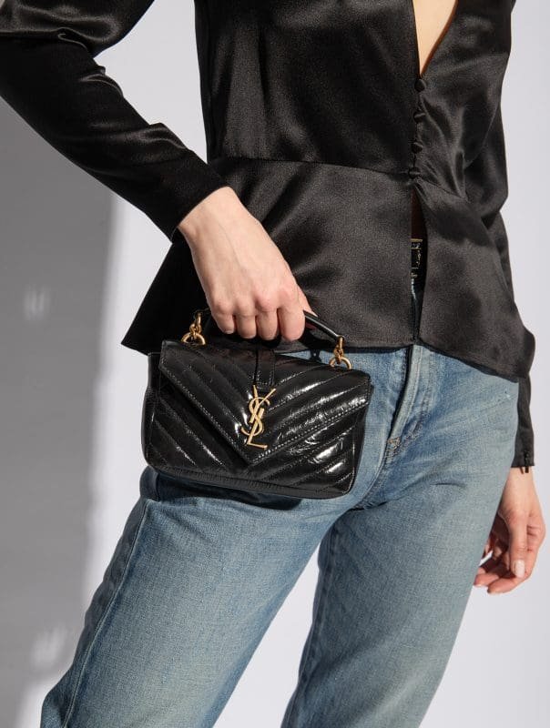 SAINT LAURENT BLACK ‘COLLEGE MINI’ SHOULDER BAG