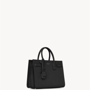 Saint Laurent SAC DE JOUR BABY bag in crocodile-embossed leather