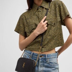 Saint Laurent Gaby Mini YSL Crossbody Bag in Quilted Leather