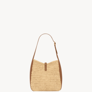 Saint Laurent le 5 à 7 supple small in raffia and leather