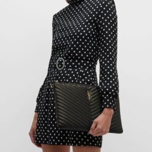 Saint Laurent YSL Monogram Large Pouch in Smooth Leather