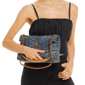 Saint Laurent Denim LouLou Puffer Bag