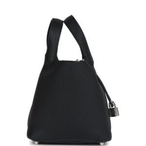 Hermès Picotin Lock 18 Black Clemence Palladium Hardware