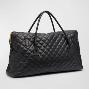 Saint Laurent ES Giant Travel Bag in Smooth Quilted Leather with Gold Hardware