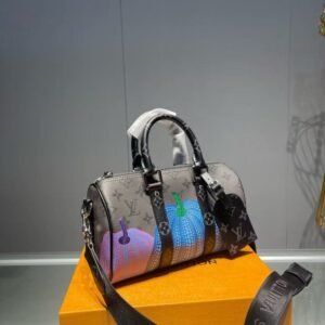 Louis Vuitton Kusama Reverse Monogram Eclipse Keepall 25