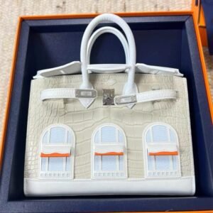 Hermès Sac Faubourg Neige Birkin Sellier 20 Matte Alligator Palladium Hardware