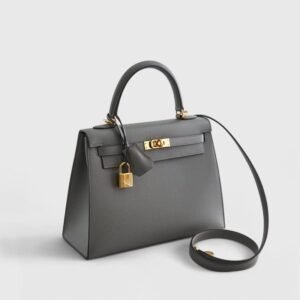 Hermès Kelly 25 Veau Madame Gris Meyer Sellier Gold Hardware