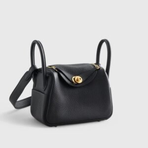 Hermès Lindy 20 Clemence Black Gold Hardware