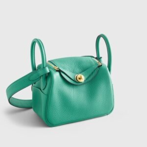 Hermès Lindy 20 Clemence Vert Vertigo Gold Hardware