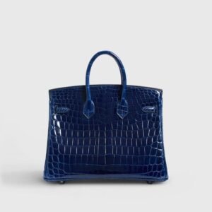 Hermès Birkin 25 Shiny Nilo Blue Sapphire Palladium Hardware