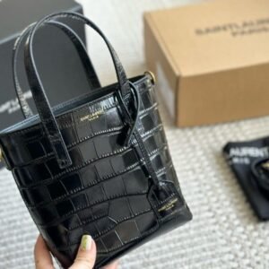 SAINT LAURENT Toy Shopping N/S leather tote bag