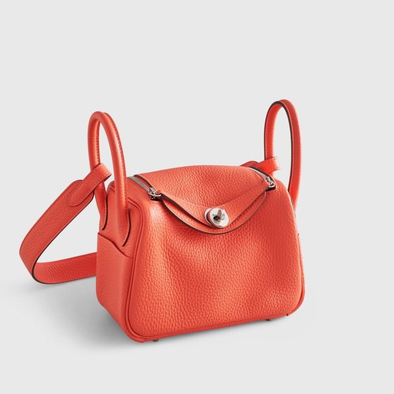 Hermès Lindy 20 Clemence Go Orange Field Palladium Hardware