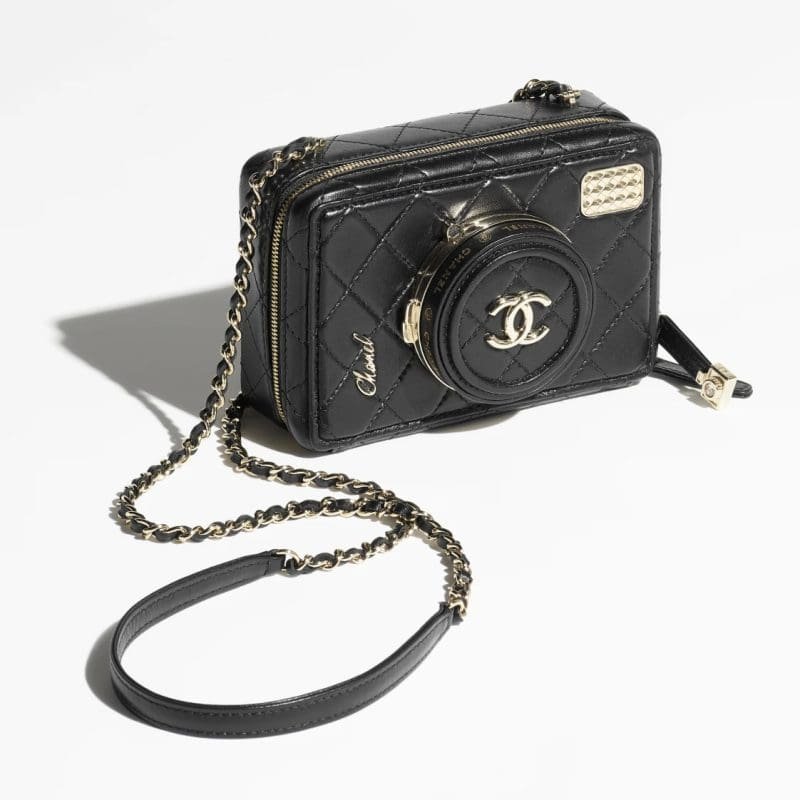 CHANEL CAMERA BAG Lambskin Black