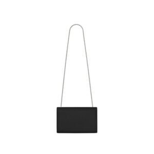 Saint Laurent Large Kate Chain Bag In Black Textured Leather