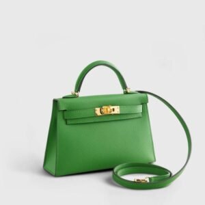 Hermès Kelly Mini Epsom Vert Yucca Sellier Gold Hardware