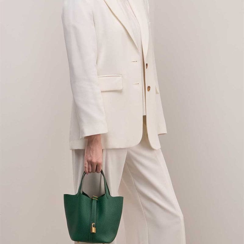 Hermès Picotin Verso 18 Taurillon Clémence / Swift Vert Moyen / Peppermint