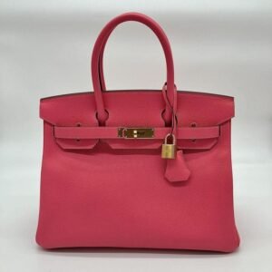 Hermès Rose Azalee Birkin 30 Epsom Gold Hardware