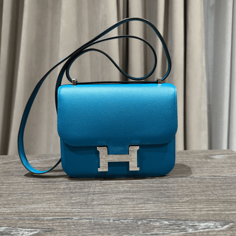 Hermès Bleu Izmir Constance 18 Epsom Palladium Hardware