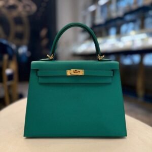 Hermes Vert Jade Kelly 25 Sellier Epsom Gold Hardware